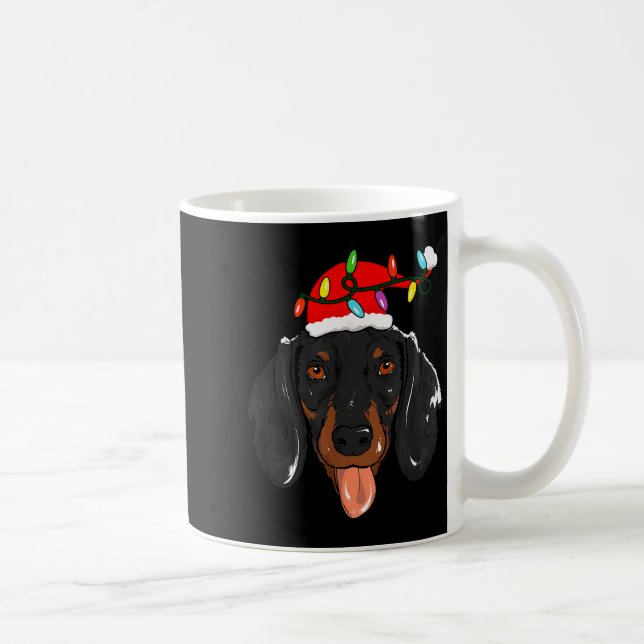 Mug Père Noël Dachshund Lumière Noël  (Droite)