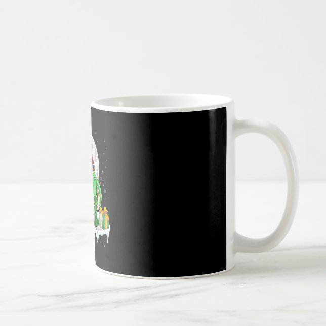Mug Père Noël Dachshund Riding T-rex Propriétaire de N (Droite)