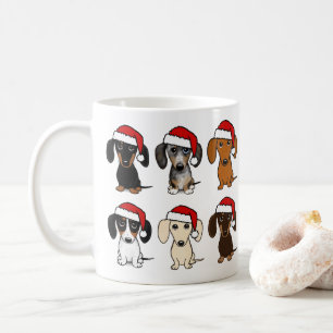 Mug Père Noël Dachshunds mignon Chiens Wiener Noël