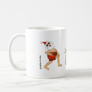 Mug Père Noël dans des troncs de natation avec un