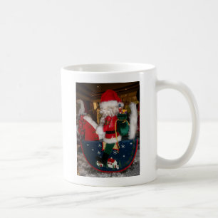 Mug Père Noël de Noël à cheval avec de l'art de la nei