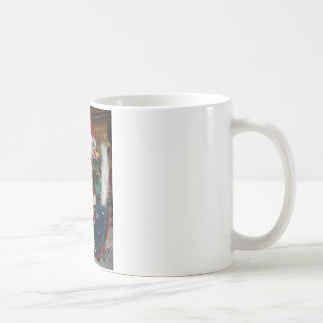 Mug Père Noël de Noël à cheval avec de l'art de la nei (Droite)