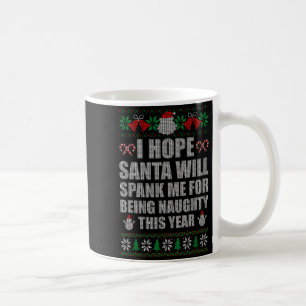 Mug Père Noël de Noël Fessée Méchant Sale Pull de Noël