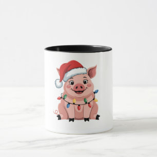 Mug Père Noël de Noël pour cochon Chapeau de Noël Vaca