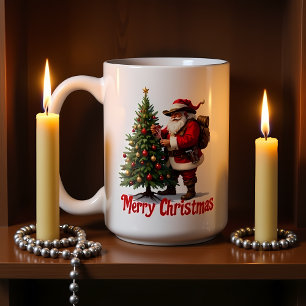 Mug Père Noël de randonnée décore un arbre
