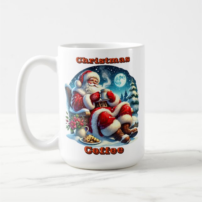 Mug Père Noël devant la cheminée cosy (Gauche)