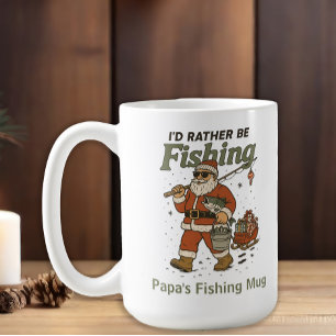 Mug Père Noël drôle : plutôt pêcheur 