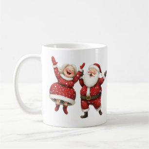 Mug Père Noël et Mme Claus Nom du script Joyeux Noël
