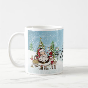 Mug Père Noël et rennes fantasques croire Noël