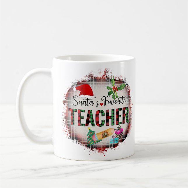 Mug Père Noël Favorite Enseignant Noël Appréciation (Gauche)