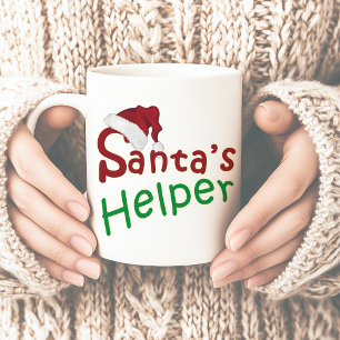 Mug Père Noël Helper Casquette Typographie Noël