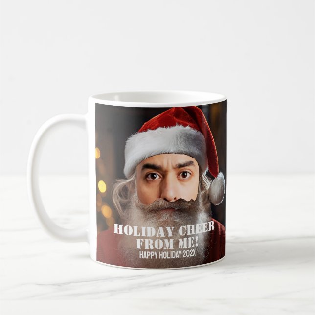 Mug Père Noël instantanée ! Ajoute juste ton visage. (Gauche)