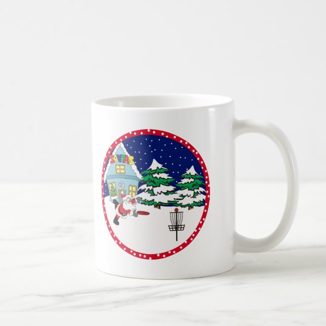 Mug Père Noël jouant au golf de disque (Droite)