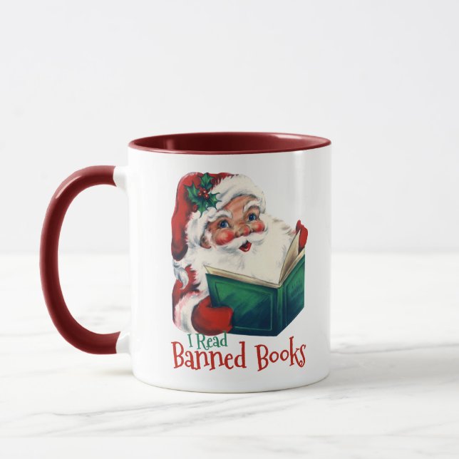Mug Père Noël Lit Les Livres Interdits (Gauche)
