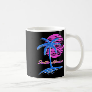 Mug Père Noël Monica Beach Outrun 80s Vaporwave esthét