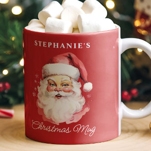 Mug Père Noël Noël Vintage Retro Rouge