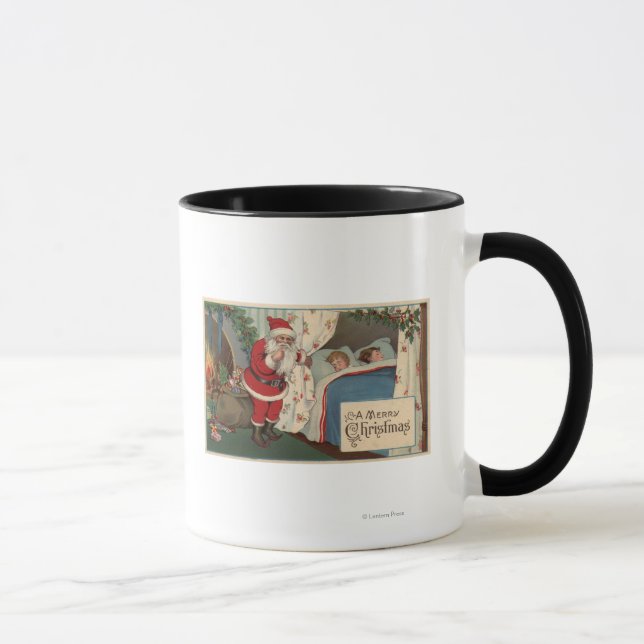 Mug Père Noël observe les enfants qui dorment (Droite)