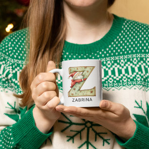 Mug Père Noël personnalisé Noël Monogramme Initiale Z
