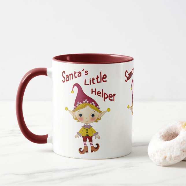Mug Père Noël petit assistant (Avec donut)