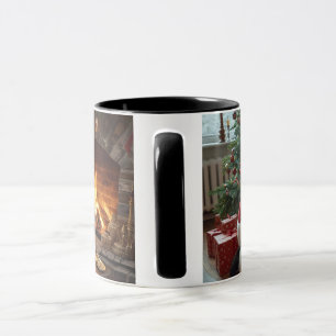 Mug Père Noël plaçant des cadeaux sous l'arbre