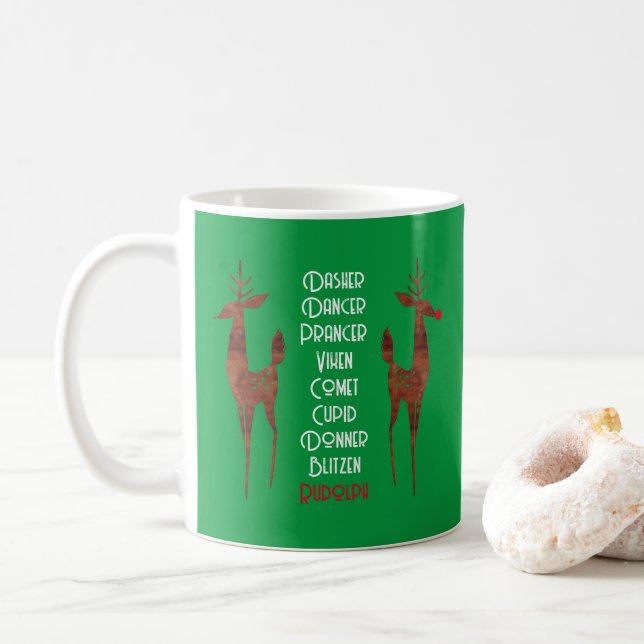 Mug - Père Noël Reindeer - Rudolph (Avec donut)