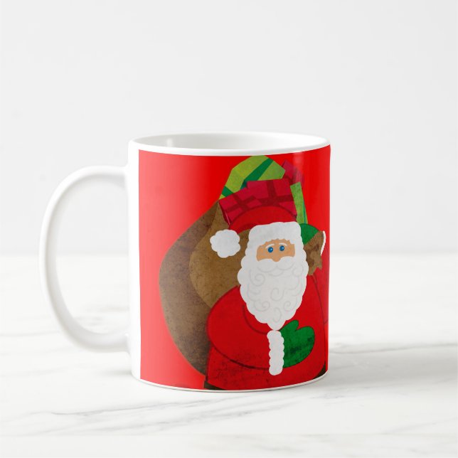 Mug Père Noël rouge "Si vous croyez..." amusant tasse. (Gauche)