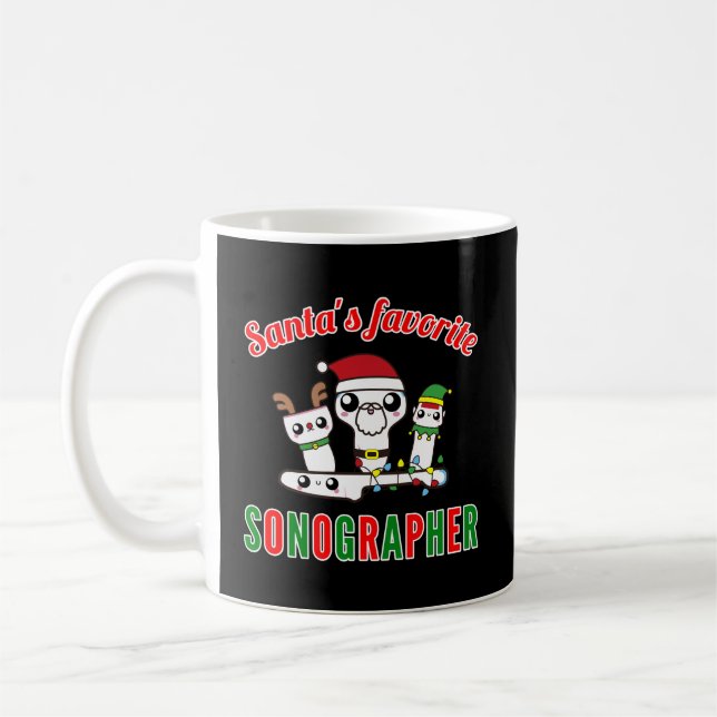 Mug Père Noël Sonographe favori Xmas Ultrasound Tech (Gauche)