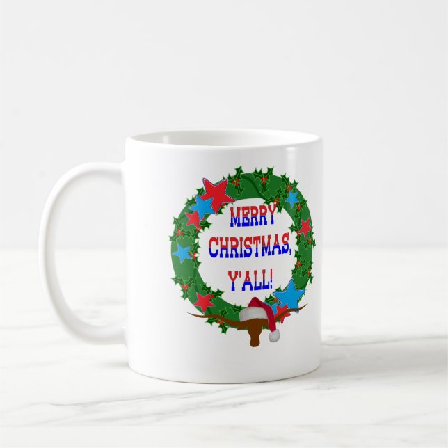 Mug Père Noël Steer - Joyeux Noël Y'all (Gauche)