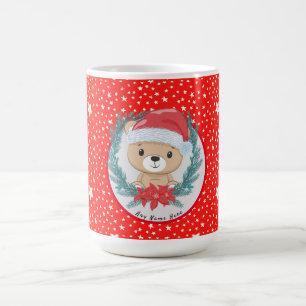 Mug Père Noël Teddy Bear Rouge et Blanc Star Noël