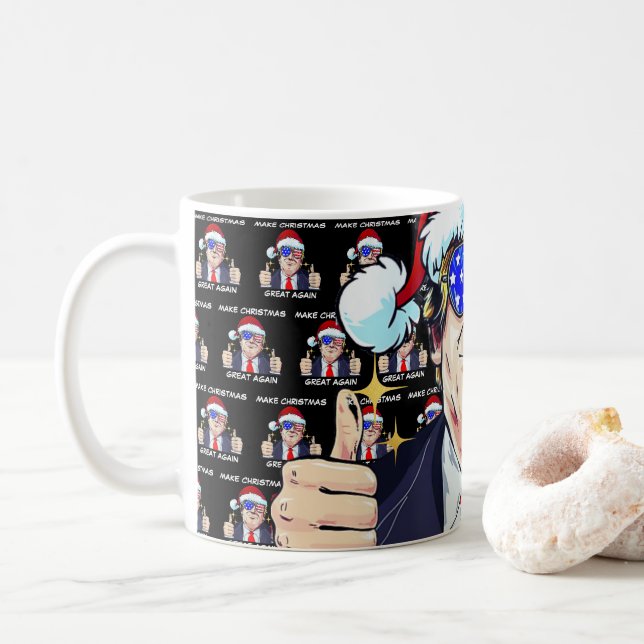 Mug Père Noël Trump redonne sa grandeur à Noël (Avec donut)