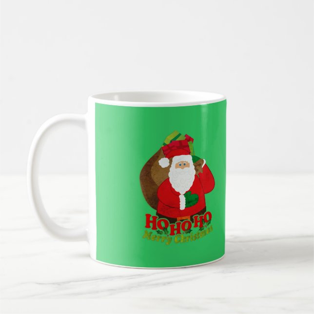 Mug Père Noël vert "Si vous ne croyez pas..." amusant  (Gauche)