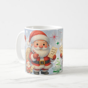 Mug Père Noël vintage Noël avec une fête de vacances c