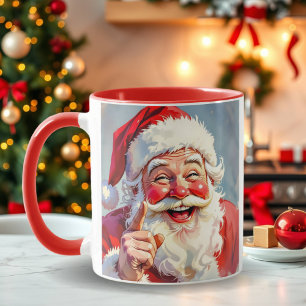 Mug Père Noël vintage personnalisé Noël
