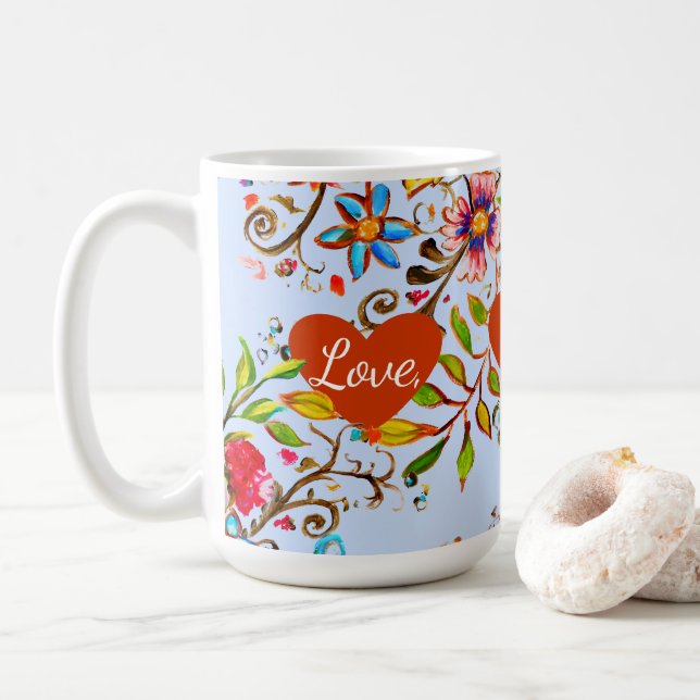 Mug Périwinkle d'amour fleur sauvage (Avec donut)