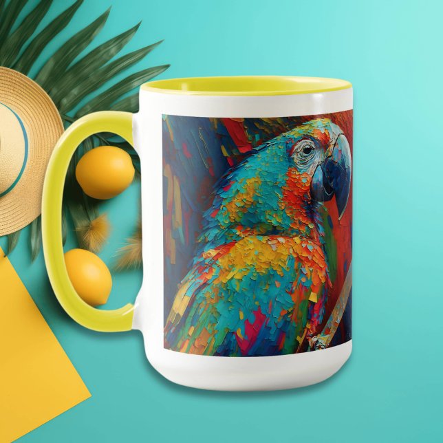 Mug Perroquet coloré Abstrait (Créateur téléchargé)