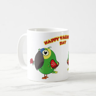 MUG PERROQUET DE LA SAINT-VALENTIN HEUREUX