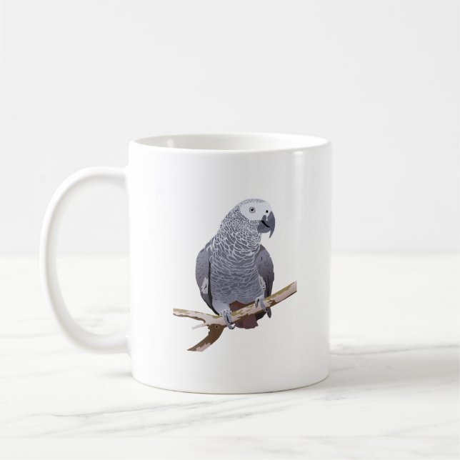 Mug Perroquet gris d'Afrique (Gauche)