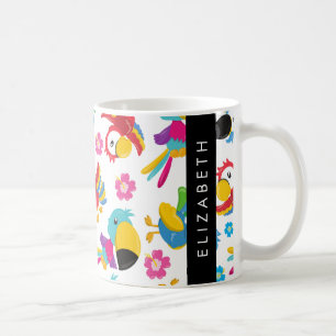 Mug Perroquets colorés, perroquets tropicaux, Votre No