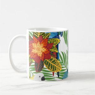 Mug Perroquets tropicaux, motif vintage sans soudure.