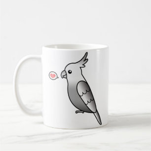 Mug Perruche à tête blanche dessin animé Amour d'oisea
