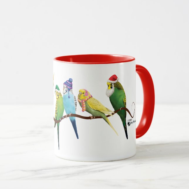 Mug Perruches et Cockatiels de Noël (Devant droit)