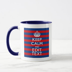 Mug Personalisé KEEP CALM Your Text on Stripes