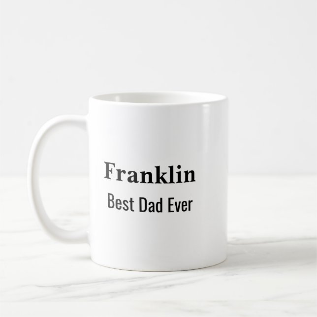 Mug Personalised Best Dad Ever Monogrammed  (Gauche)