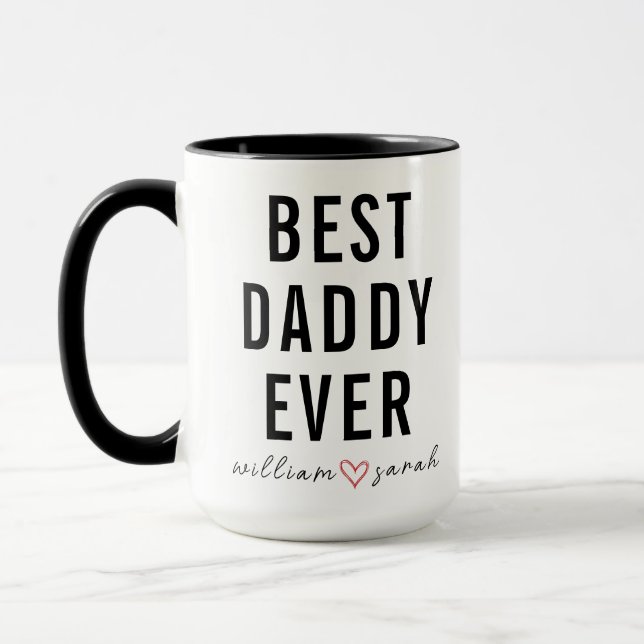 Mug Personalized Best Daddy Ever | Custom Father’s Day (Gauche)