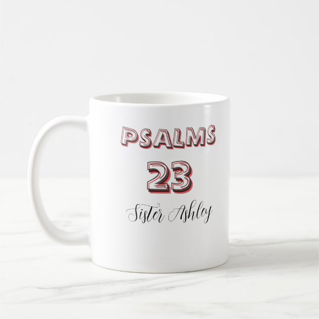 Mug Personalized bible Scripture Psalms 23 Christian  (Gauche)