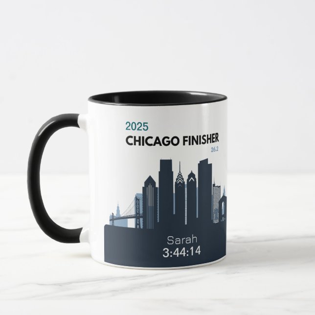 Mug Personalized Chicago Marathon Gift For Marathoner (Gauche)