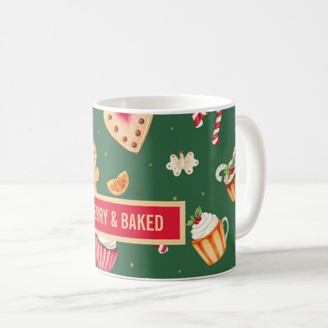 Mug Personalized Christmas Baking Pattern (Devant droit)