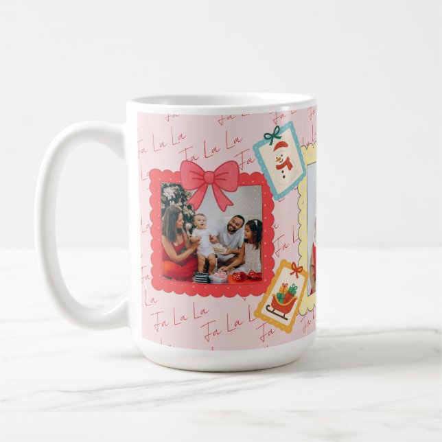 Mug Personalized Cute Christmas Photo Collage  (Gauche)