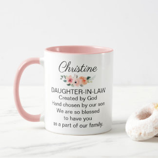 Mug Personalized Daughter In Law Religious Poem Floral