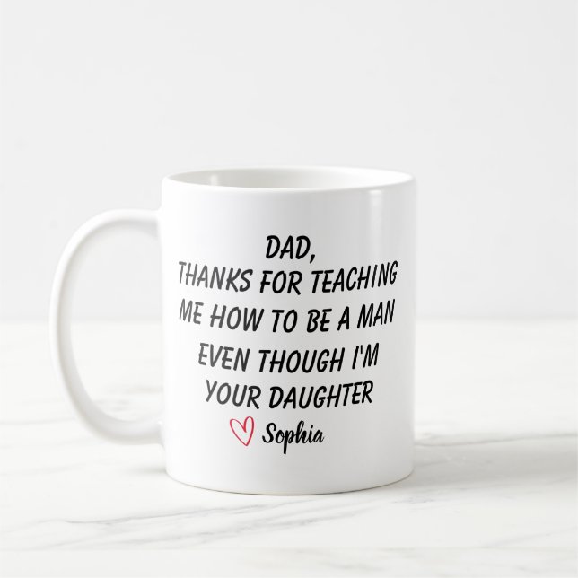 Mug Personalized Dear Dad Mug, Fathers Day Gifts, (Gauche)